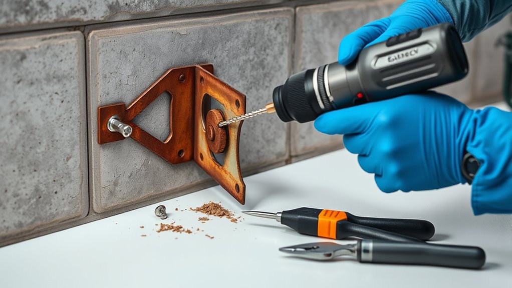 remove damaged mount bracket