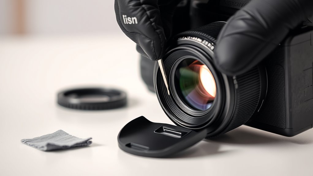 remove lens carefully safely