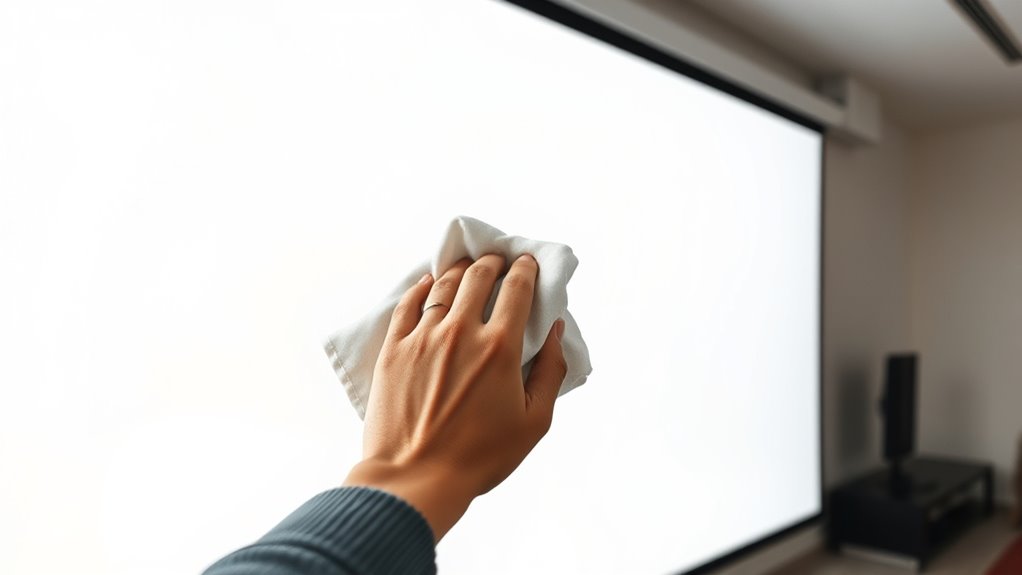 safe projector screen cleaning