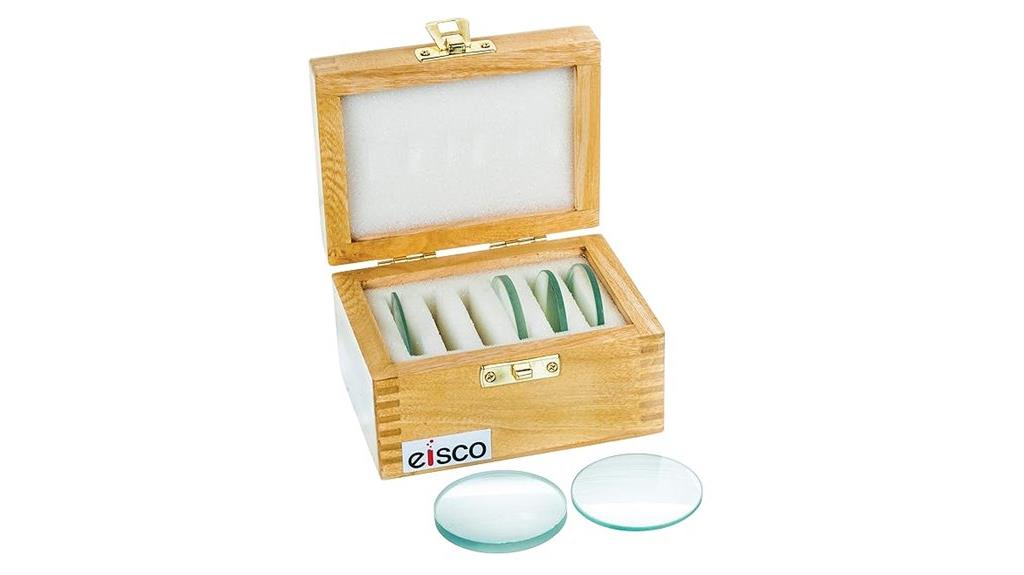 set of six glass lenses