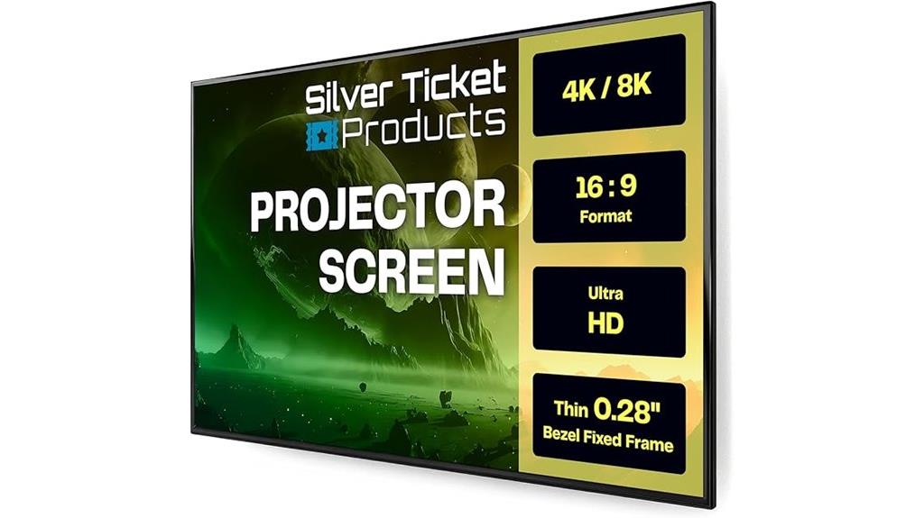 silver ticket 150 projection screen