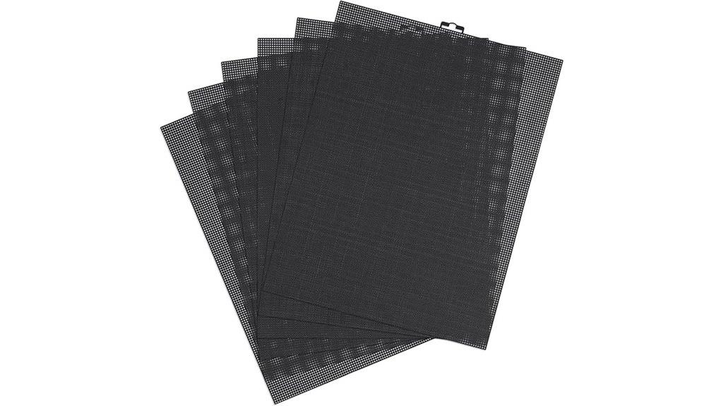 six plastic mesh sheets