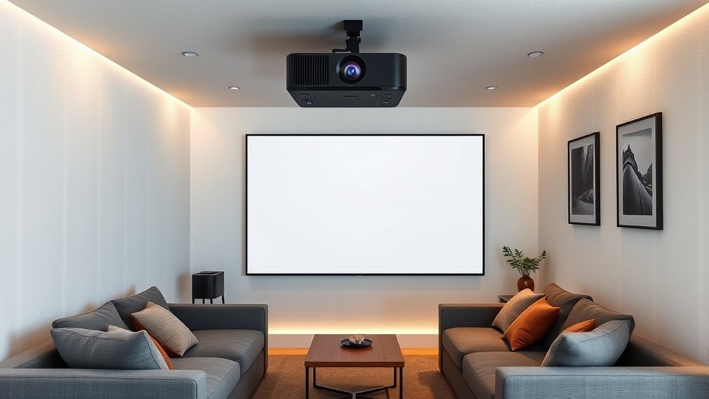 small apartment projector setup