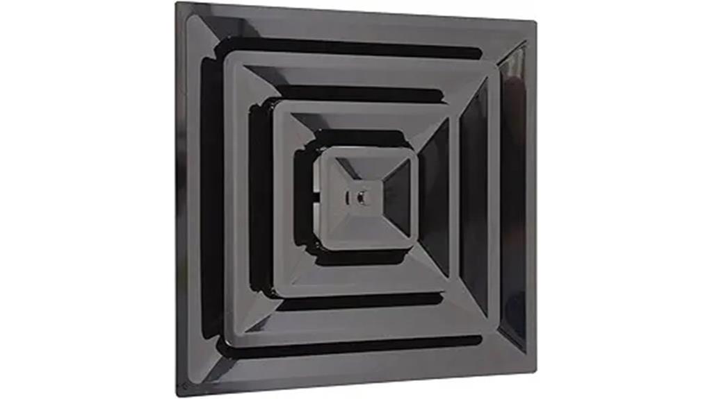 square ceiling diffuser with boot