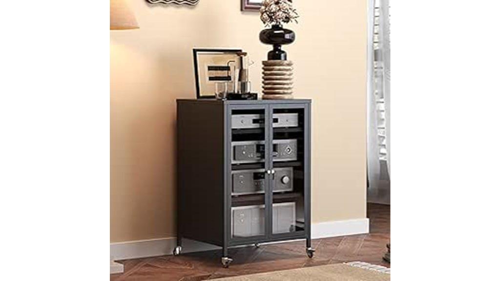 sturdy four tier glass cabinet