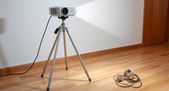 temporary projector tripod setup