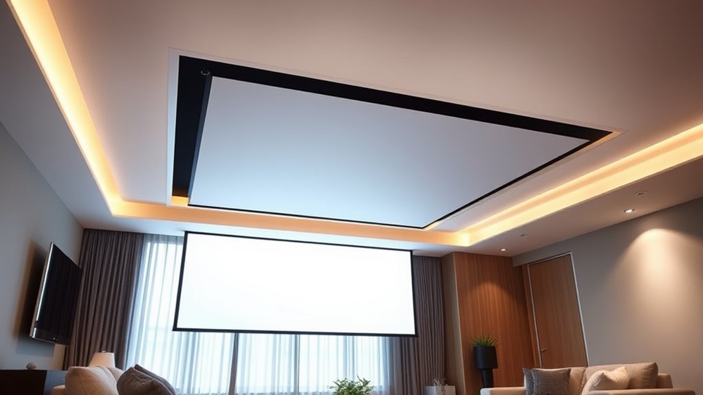 top ceiling projection screens
