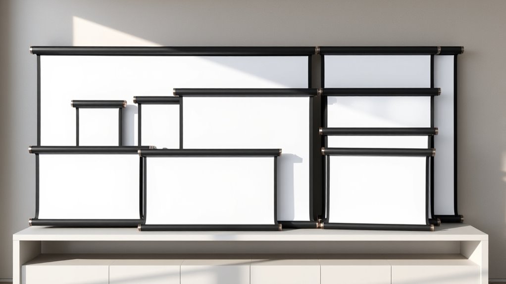 top roll up projector screens