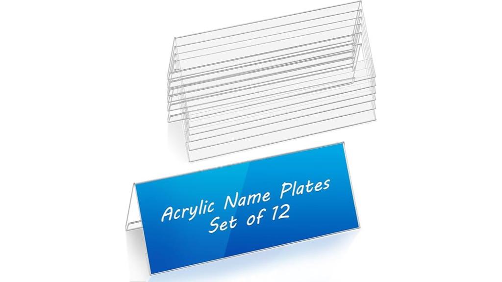 twelve acrylic desk name plates