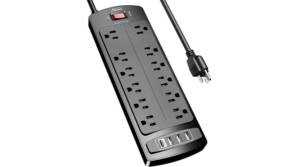 twelve outlet usb strip