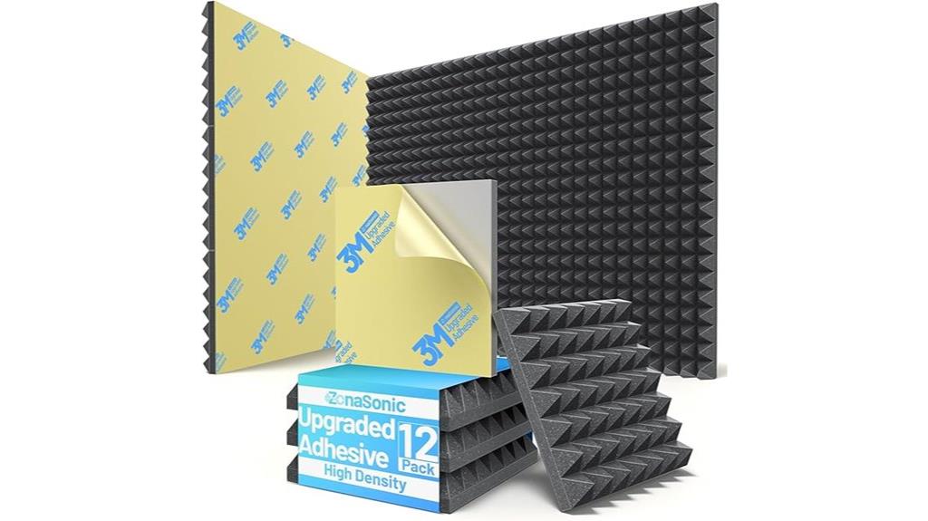 twelve pyramid foam panels