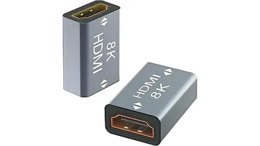 two hdmi female adapters
