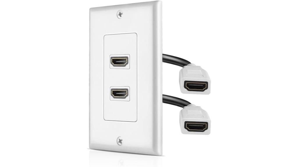two port hdmi wall plate