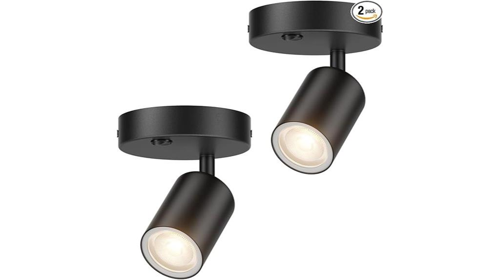 two spotlights gu10 bulb