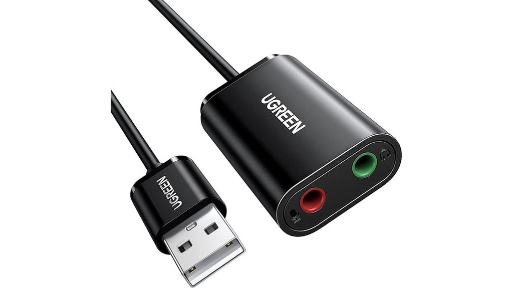 usb audio adapter with dual jacks