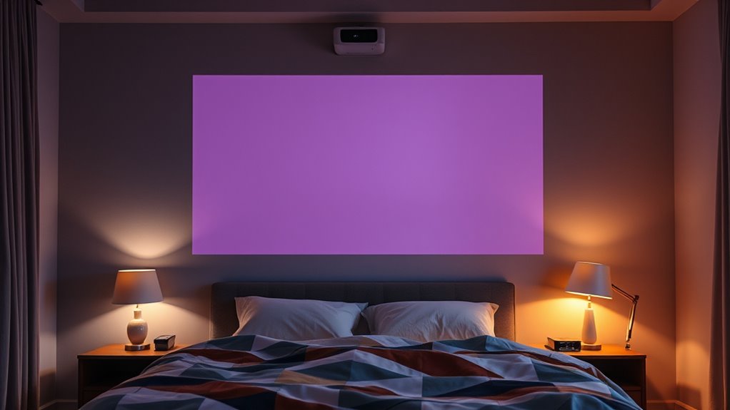 wall color and surroundings influence projection