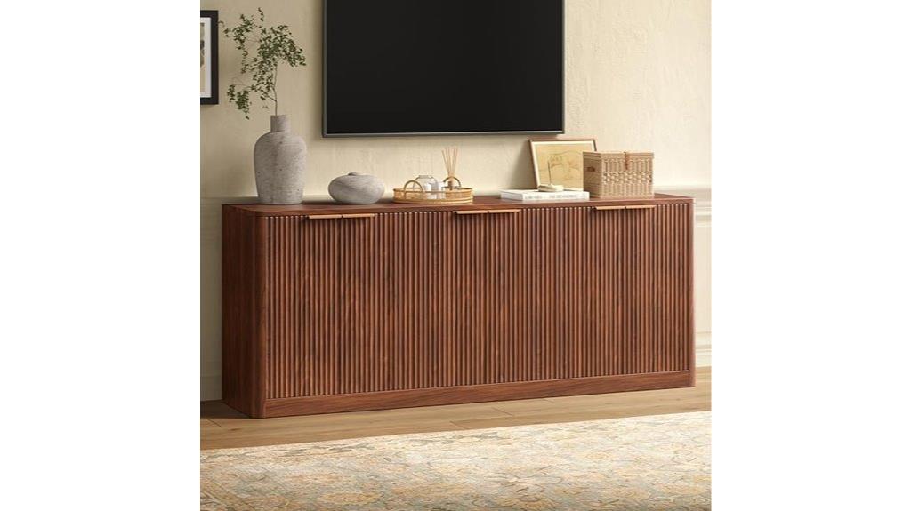 walnut fluted tv stand