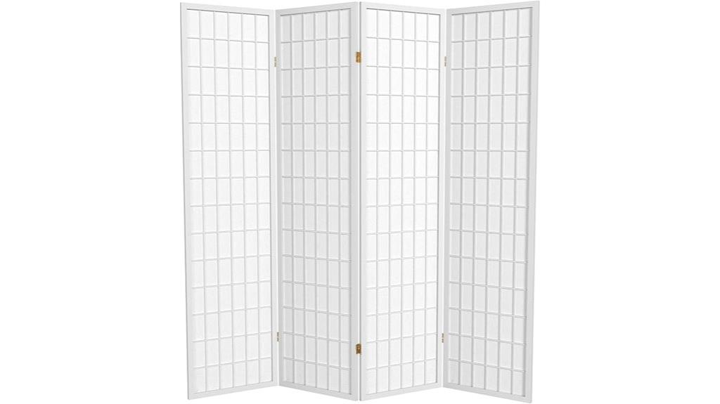 white 4 panel shoji screen