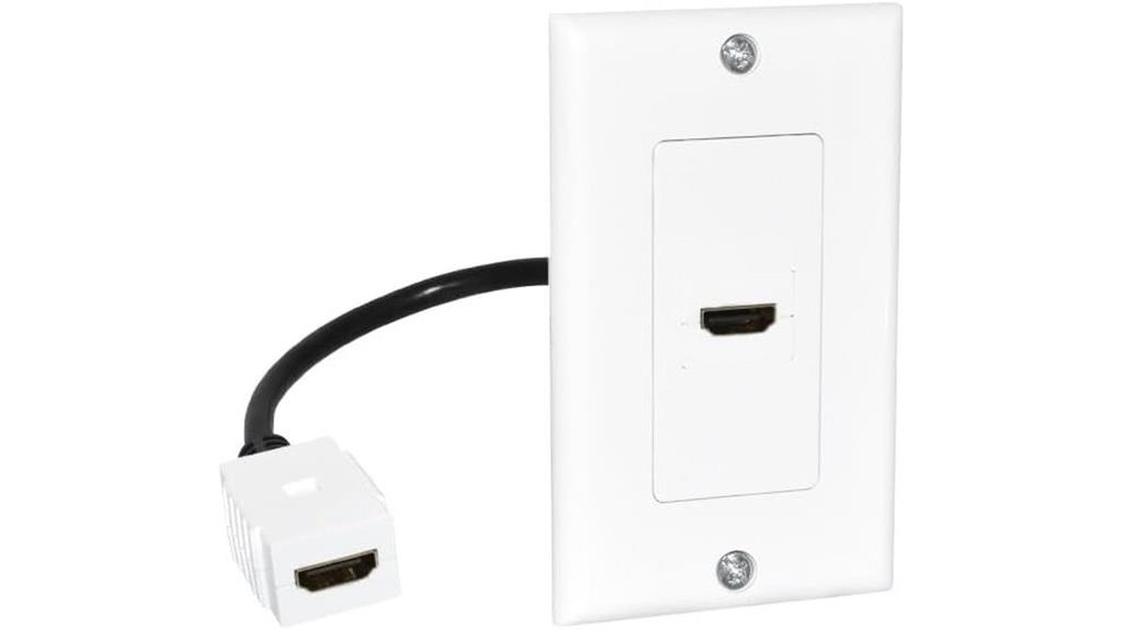 white hdmi wall plate