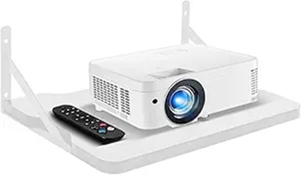 white mini projector shelf