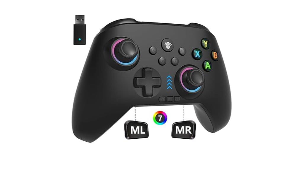 wireless controller with rgb