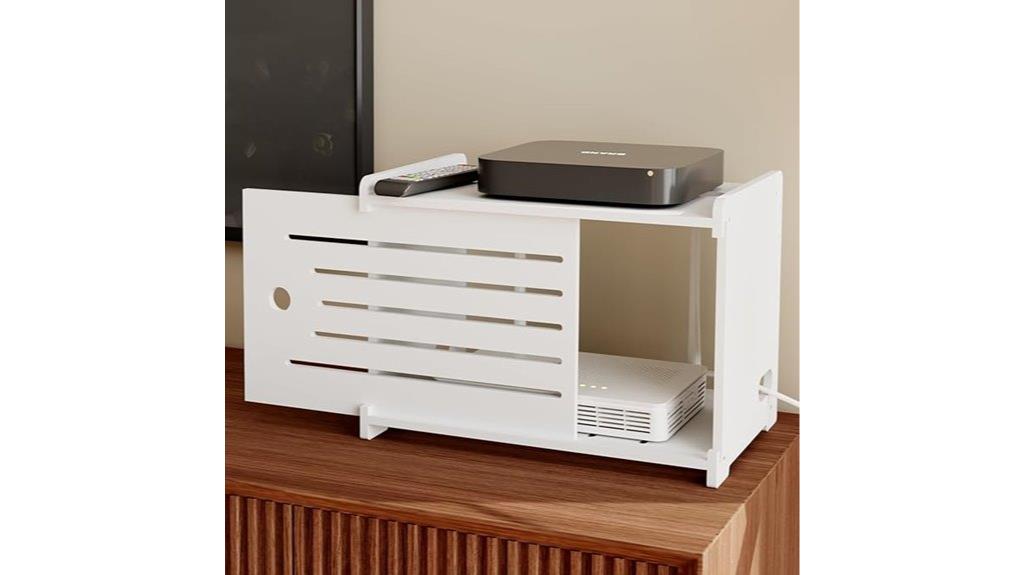 wooden wifi router storage