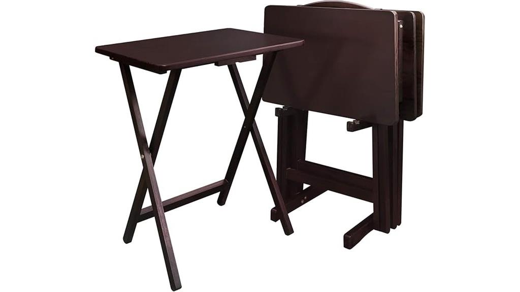 casual espresso tray tables