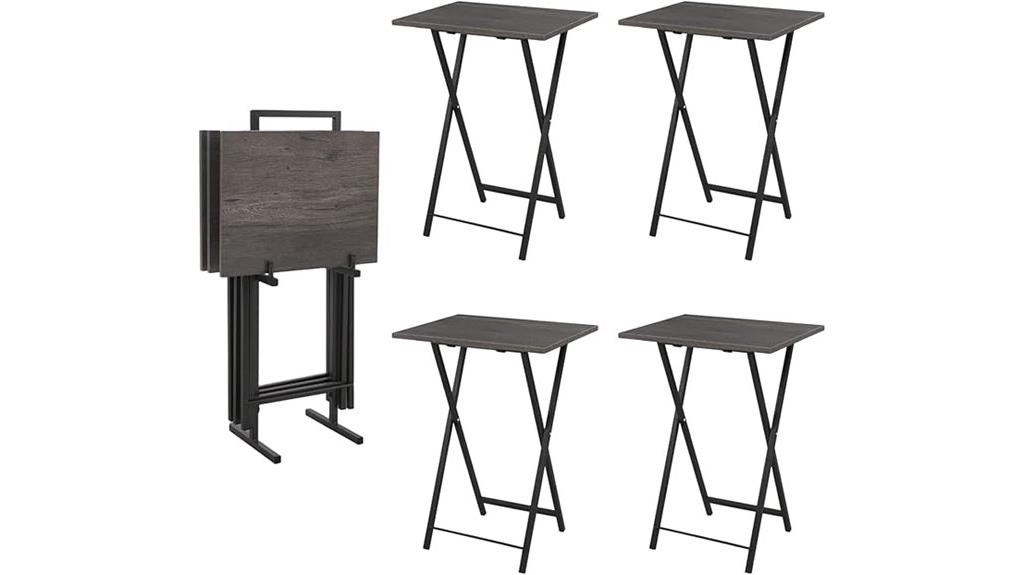 folding gray tv trays