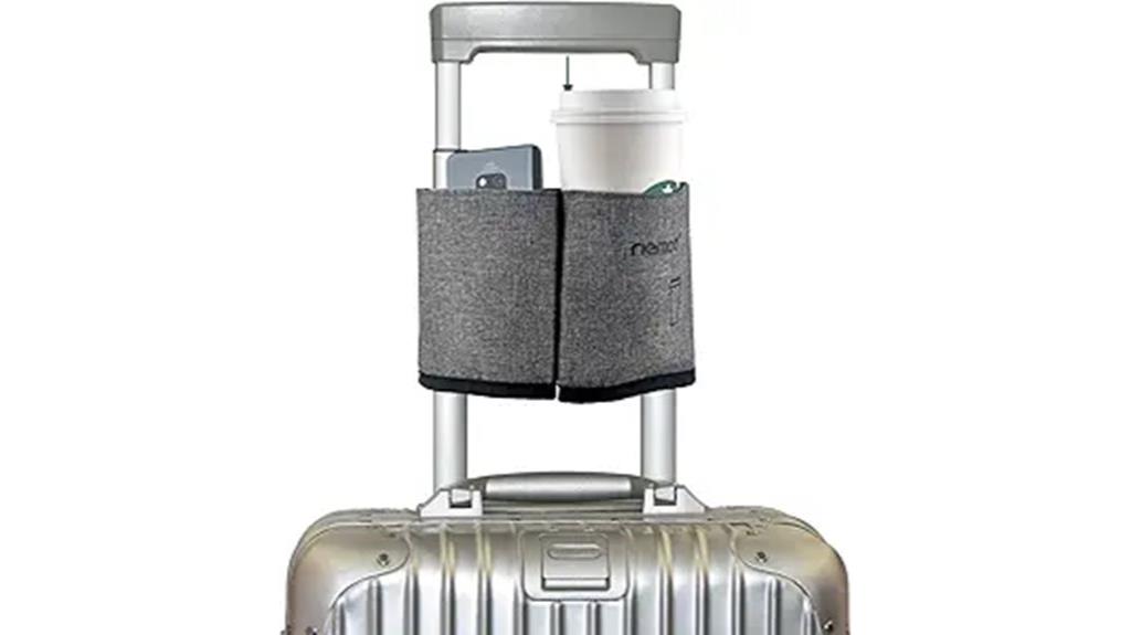 luggage handle cup holder