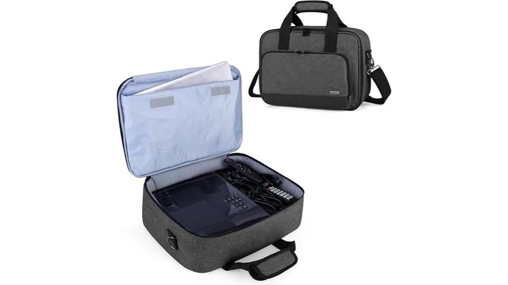 projector case with laptop storage