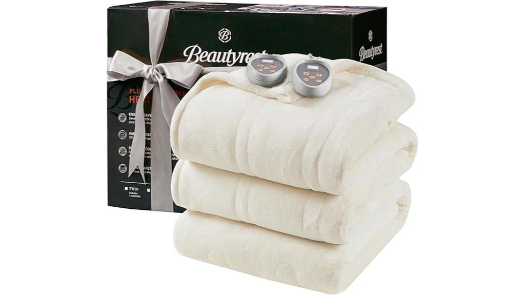 reversible plush heated blanket