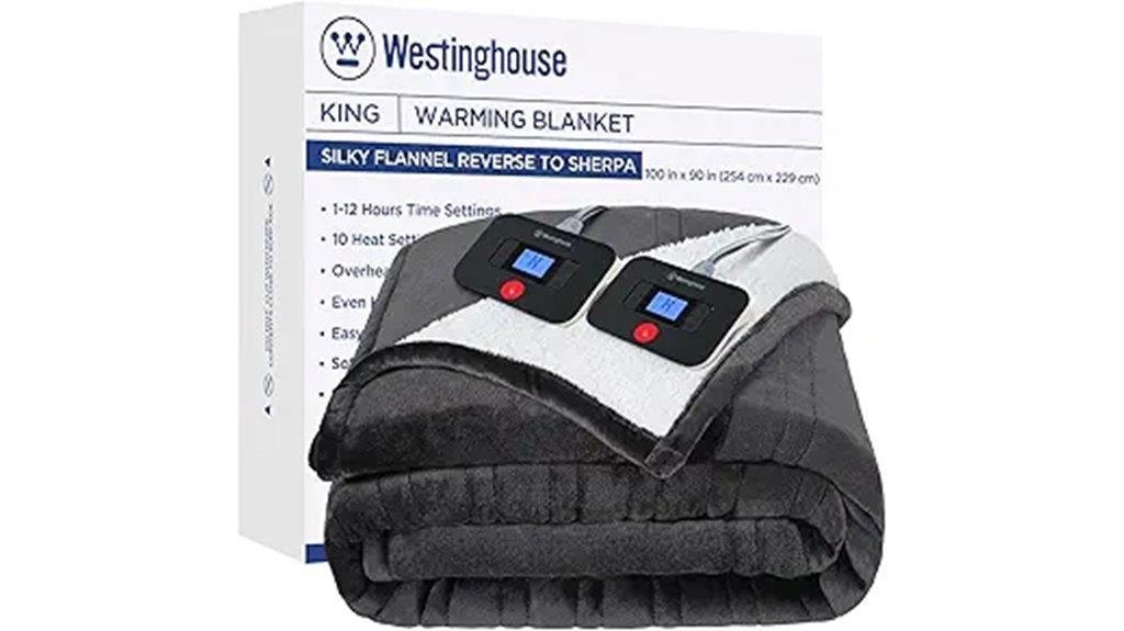westinghouse king blanket settings