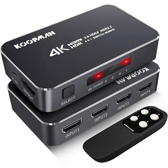 Koopman 4K HDMI Switch with Remote (4 Ports)