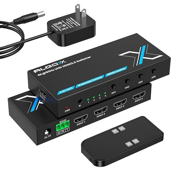 4K HDMI Switch 4-in-1 with Remote and HDR Support