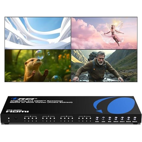 OREI 4x4 HDMI Matrix Switcher with Remote