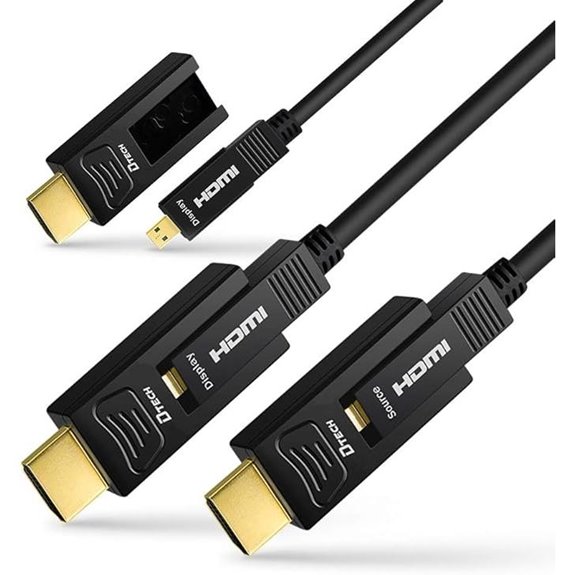 DTECH 50ft 4K HDMI Fiber Optic Cable with Micro HDMI