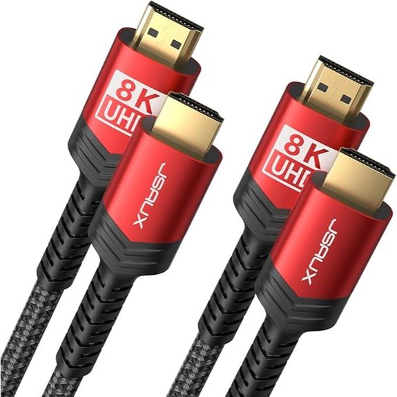 JSAUX 8K HDMI Cable 2 Pack 10ft