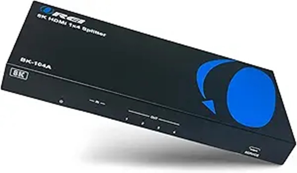 OREI 8K HDMI Splitter 1x4 with Audio & 4K Support