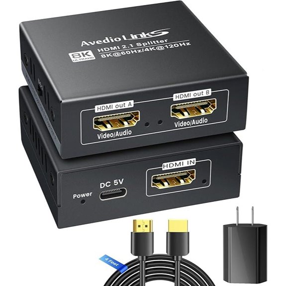 HDMI 2.1 Splitter 1x2 8K@60Hz with Cable