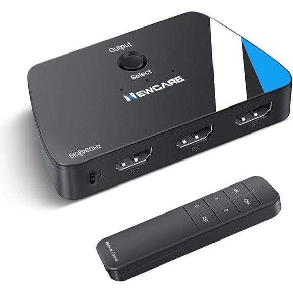 NEWCARE 8K HDMI Switch with Remote and Support