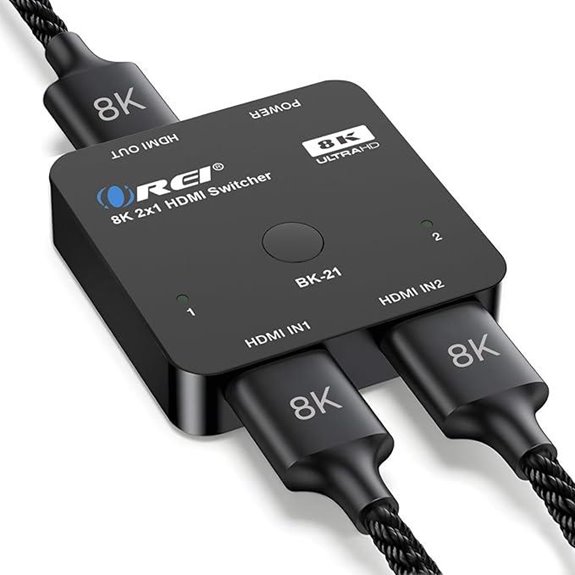 OREI 8K HDMI Switch 2x1 with Auto Selector