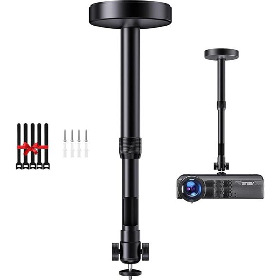Adjustable Ceiling Projector Mount with Gimbal and Screws