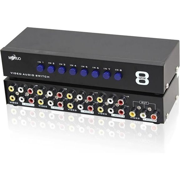 E-SDS 8-Way RCA AV Switcher for Video & Audio