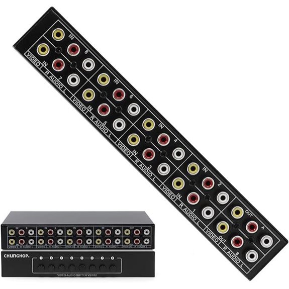 CHUNGHOP 8x2 AV Switcher with RCA Inputs