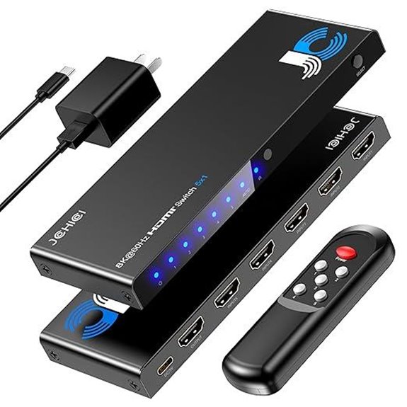 HDMI 2.1 Switcher 5-in-1 with Remote