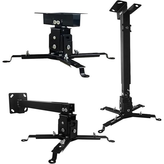 Adjustable Wall/Ceiling Projector Mount with Extendable Arms