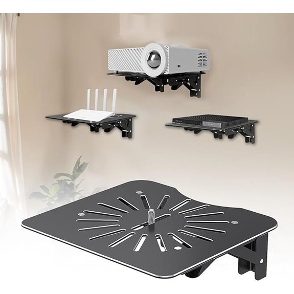 Universal Projector & Media Shelf Foldable Black