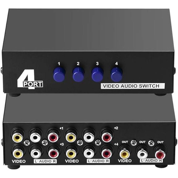 axGear 4-Port RCA AV Switch Box