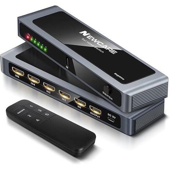 NEWCARE HDMI 2.1 Switch 5 Ports 4K/8K HDR