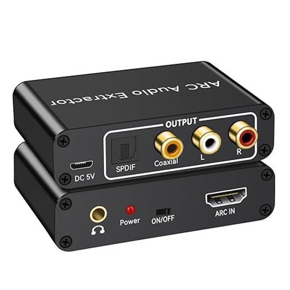 HDMI ARC Audio Extractor with Optical and RCA Outputs